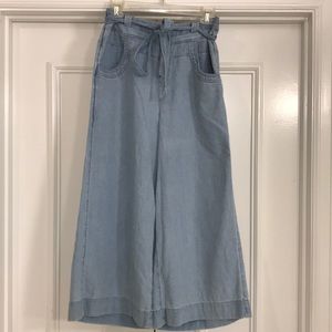 AE paper bag waist flare cropped wide leg jeans